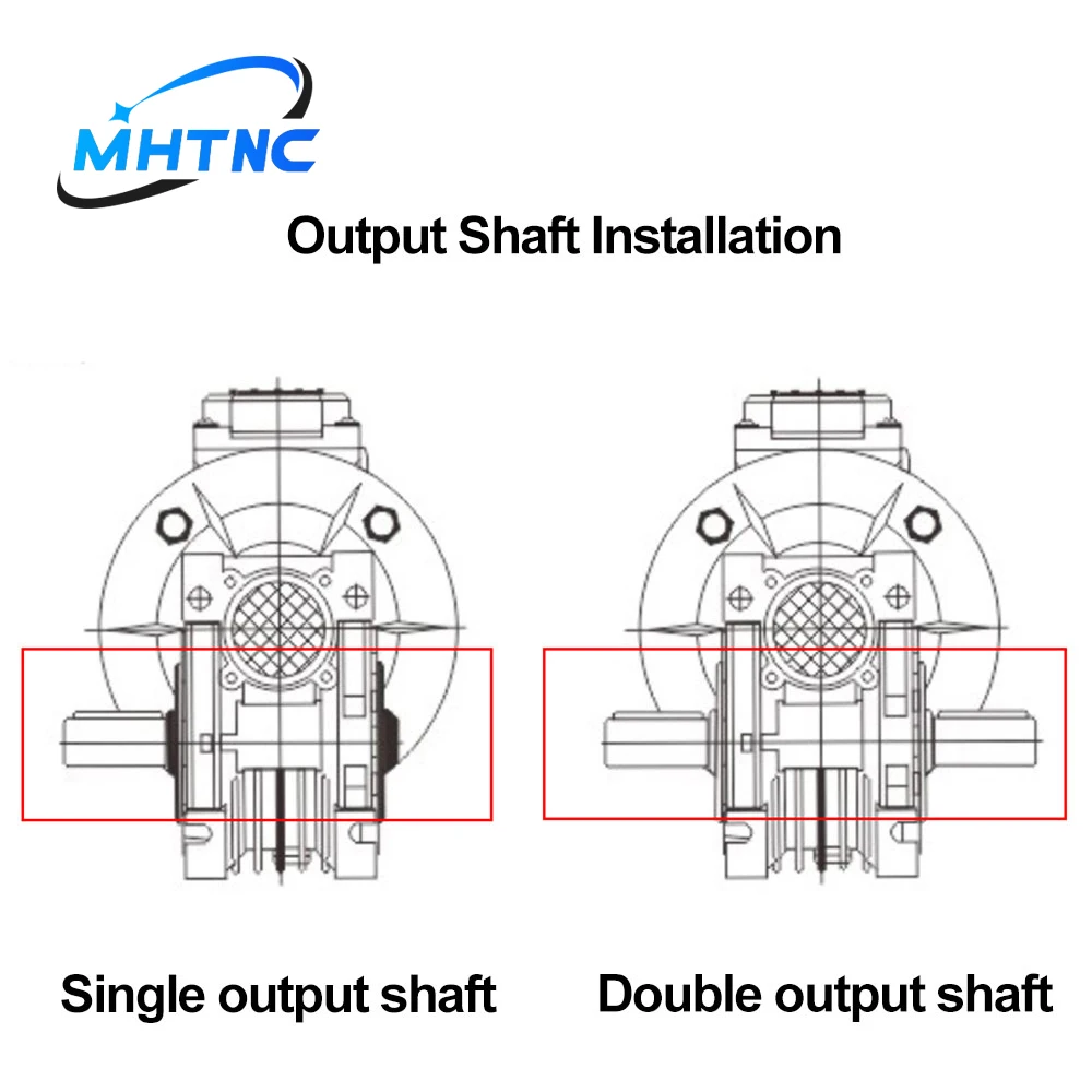 Single/Double output shaft worm reducer NMRV030 NMRV040 NMRV050 NMRV063 NMRV075 Turbo-Worm Gearbox accessories