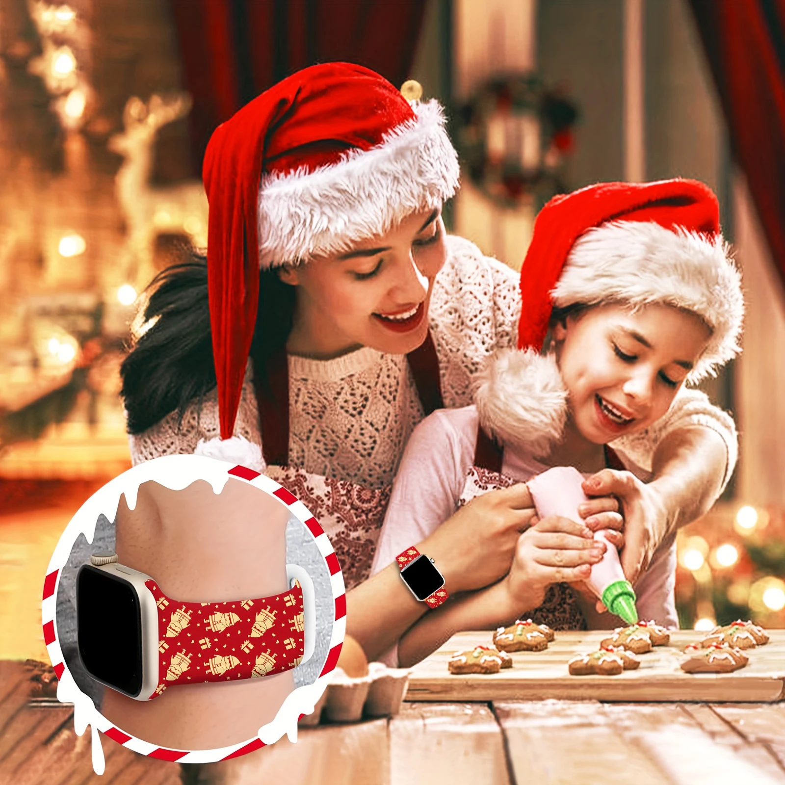 Festive Silicone Sport Strap for Smartwatch - Christmas Edition