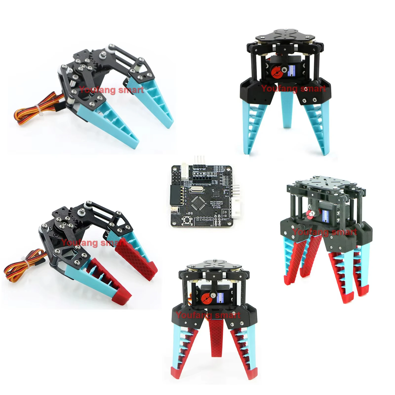 0.6-1.5Kg Load Flexible Manipulator Grab 20-100mm Objects Industrial Mechanical Claw Soft 2/3/4 Finger Gripper For Robot Arm Kit