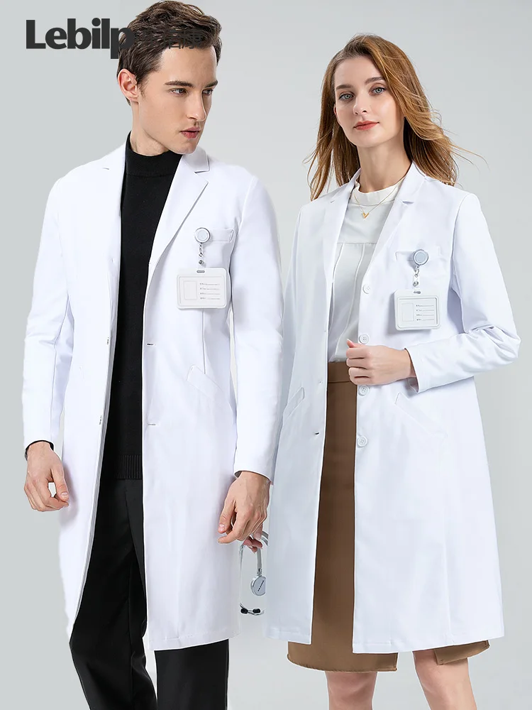 Female white coat long sleeve male doctor elastic antibacterial medical students oral beauty hospital work clothes