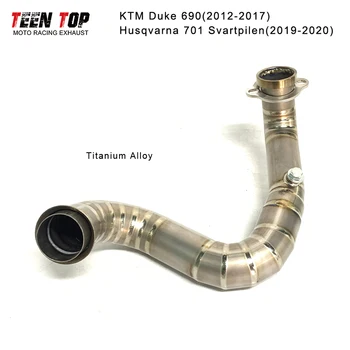 Motorcycle Exhaust Header For KTM Duke690 Titanium 2012-2017 Motobike Exhaust Front Link Pipe For Husqvarna 701 Svartpilen 17-20