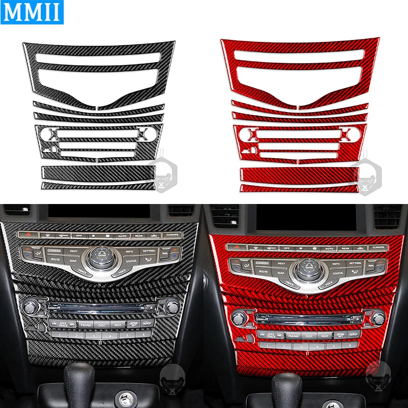 

Для Infiniti JX 2013 QX60 2014-2016 из углеродного волокна центральное управление навигация Радио CD Панель рамка отделка крышка декоративная наклейка