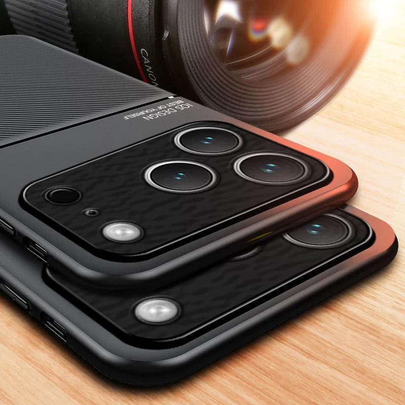 Sleek Matte Leather Magnetic Shockproof Phone Case Cover