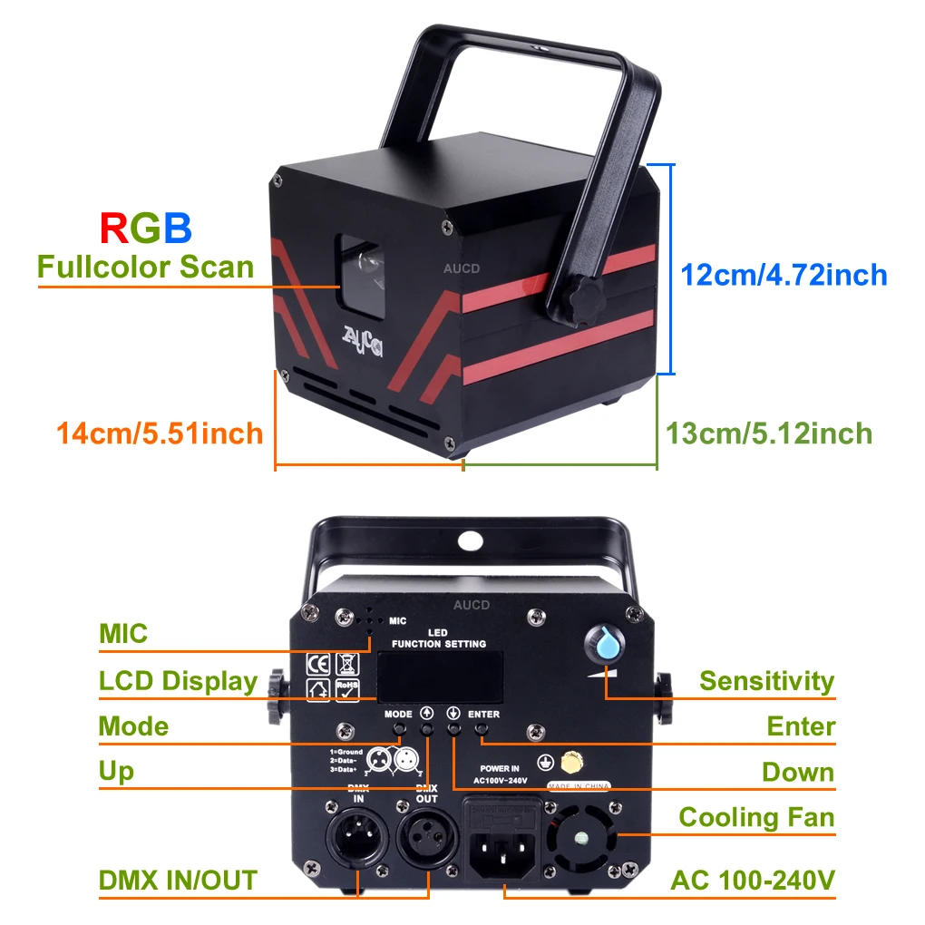 프로 RGB 다채로운 레이저 애니메이션 프로젝터 조명, 휴대폰 블루투스 앱 편집, 원격 디스코 DMX DJ 파티 쇼 무대 조명, 0.5W-2W