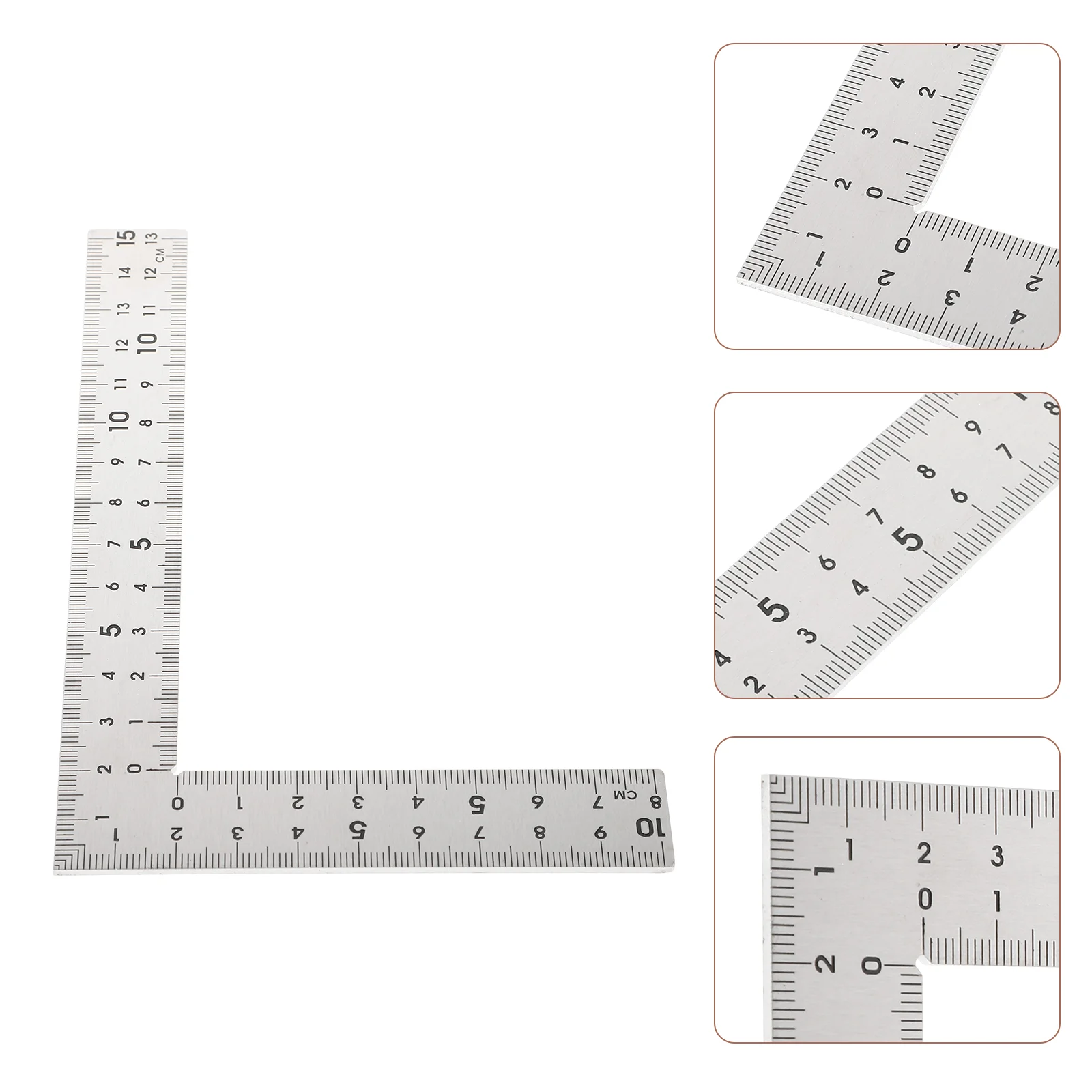 

Square Metal Ruler Construction Stainless Steel Double Sided Machinist Woodworking Measure Tool Framing