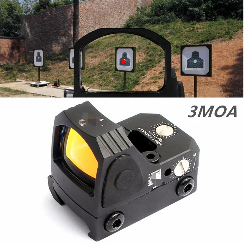 

Tactical RMR Red Dot Sight 3MOA Multi Scope Optic Adjustable Brightness Reflex Sight with Picatiinny Rail Mount for Hunting