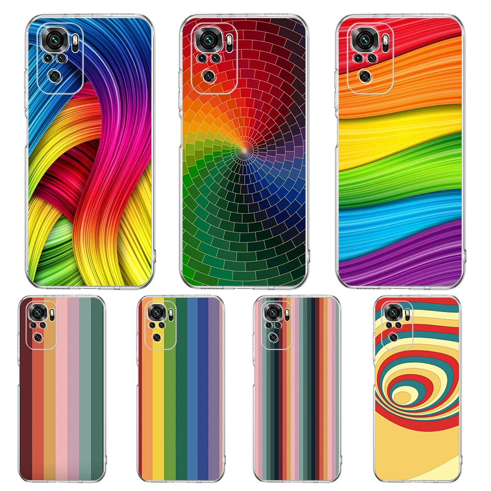Vibrant Retro Rainbow Stripe Art Clear Phone Case