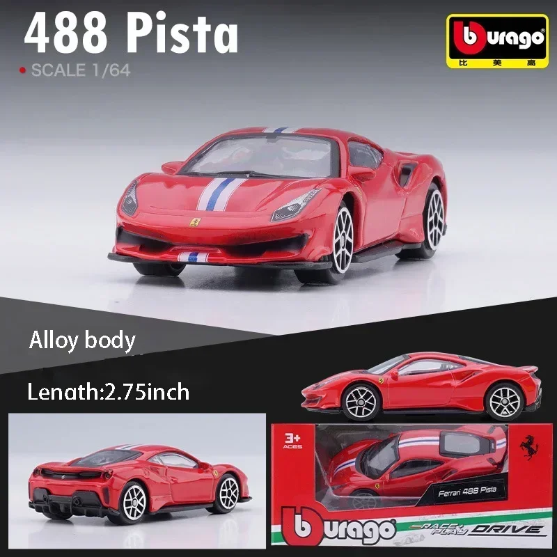 Burago 1:64 Ferrari Series SF90 488P Roma F430 F12 Alloy Car Model Children's Toys Holiday Gift Collection Car Model Wholesale 3