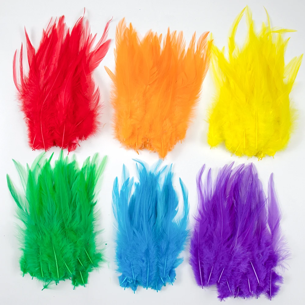 50Pcs Natural Chicken Rooster Feathers 4-6inch Jewelry Making Crafts Accessories Carnival Decoration