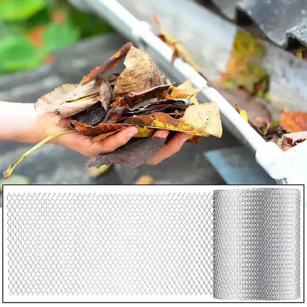 1pc Leaf Filter Gutter Guards 6.1M Aluminum Anti-rust Anti-corrosion Gutter Covers Width 12.7cm 15cm Plate Sheet Screen Mesh