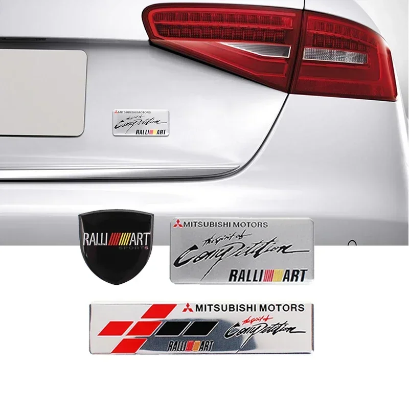 IASJKI 2pcs Car Emblem Sticker For Mitsubishi Ralliart Eclipse ASX Lancer Galant, Badge Stickers