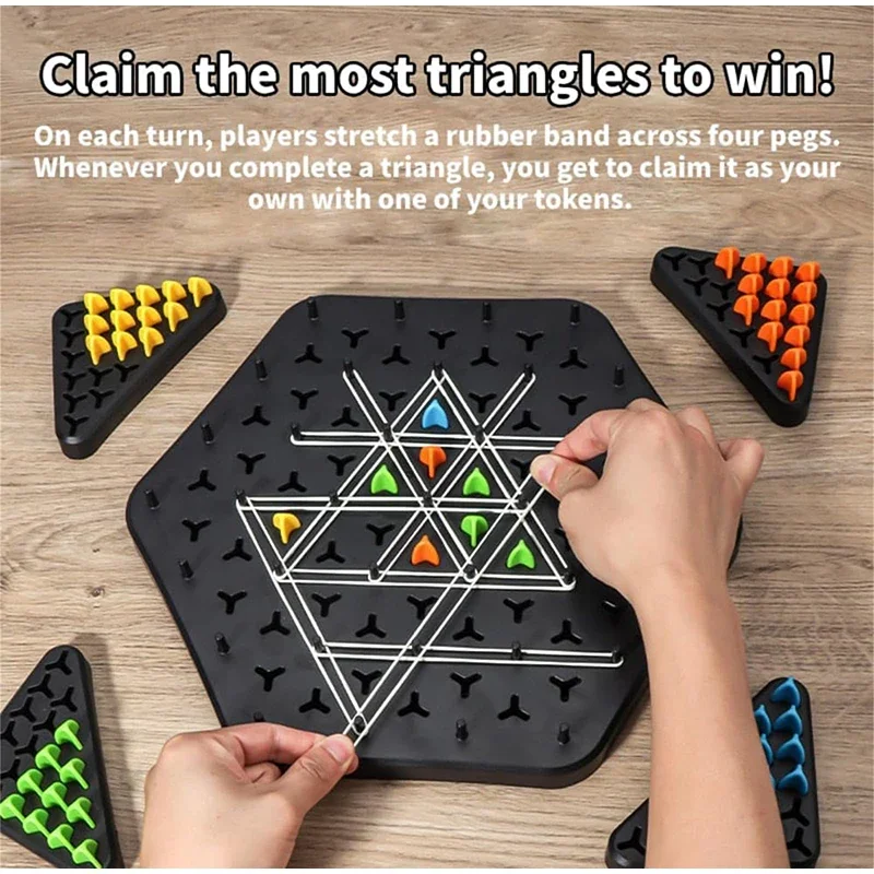 Geometric Chain Chess Puzzle Triangle Chess Desktop Game Parent Child Thinking Exercise Family Gathering Board Game Toys Gift 3