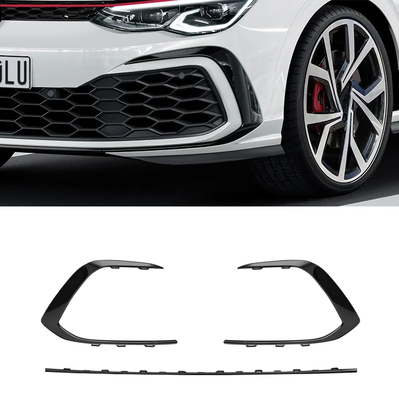 

ABS Front Skirt Bar Grill Fog Lamp Decorative Strip Sticker Body Kits Car Modification for Volkswagen Golf 8 MK8 GTI 2021 2022