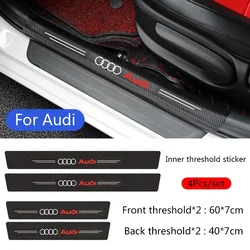 Premium Car Styling Fiber Door Sill Scuff Plate Guards - Set of 4 (For Audi 4pcs)
