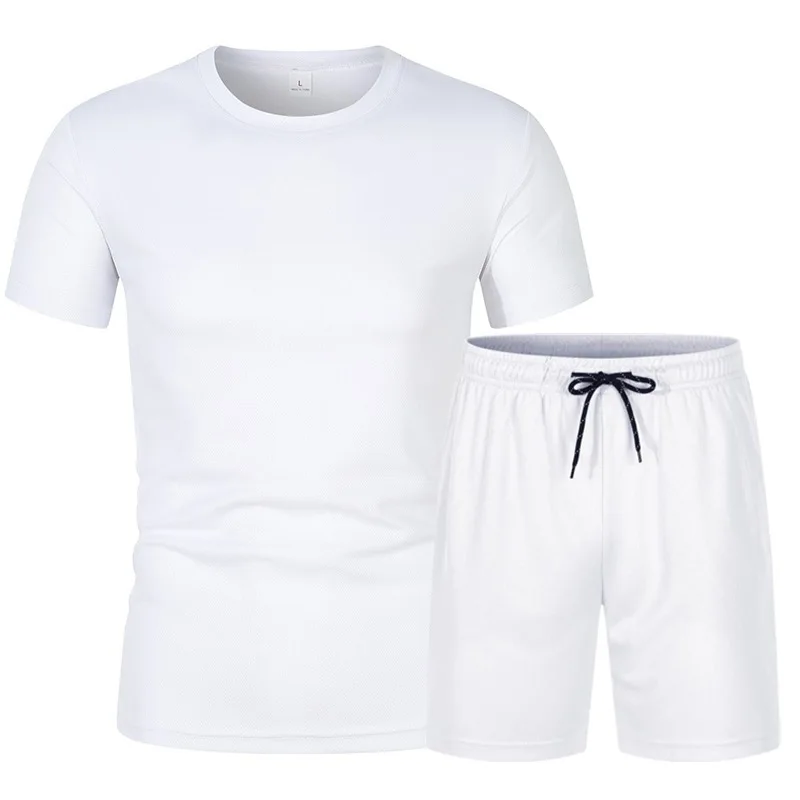 

2024 Summer Trendy Men's Set Casual Round Neck Short sleeved T-shirt+5/4 Drawstring Shorts Set Men's Sports and Casual Set