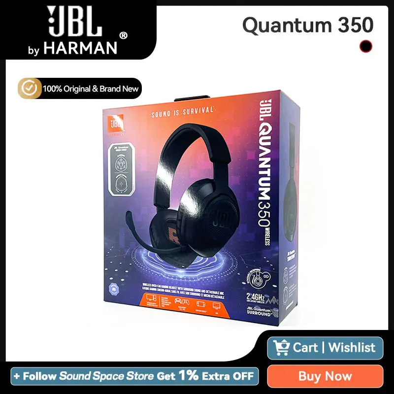 Jbl-Quantum 350ワイヤレスゲーミングヘッドセット,マイク付き