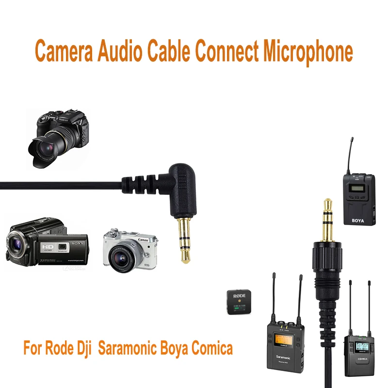 Canfon TRS Nut Lock Plug Stereo Cable Compatible with Saramonic Rode Dji Comica Boya Wireless Microphones for Camera Recording