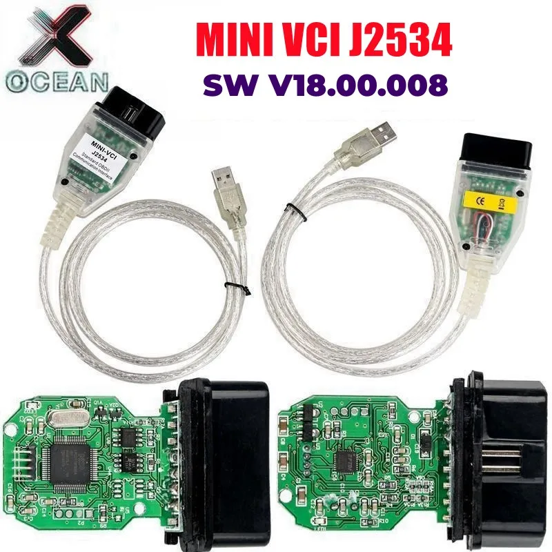 Новейшая версия V18.00.008 MINI VCI интерфейс для TOYOTA TIS Techstream minivci FT232RQ FT232RL чип J2534 OBD2 диагностический инструмент