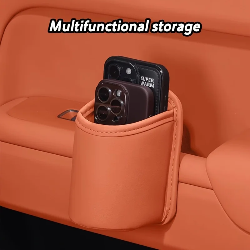 1pc Faux Leather Car Cup Holder,Vehicle Water Cup Clip,Multifunctional Storage Box,Car Organizer Box,Used for Organizing