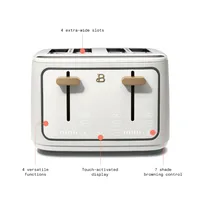 2023 New Beautiful 4 Slice Toaster, White Icing By Drew Barrymore 2