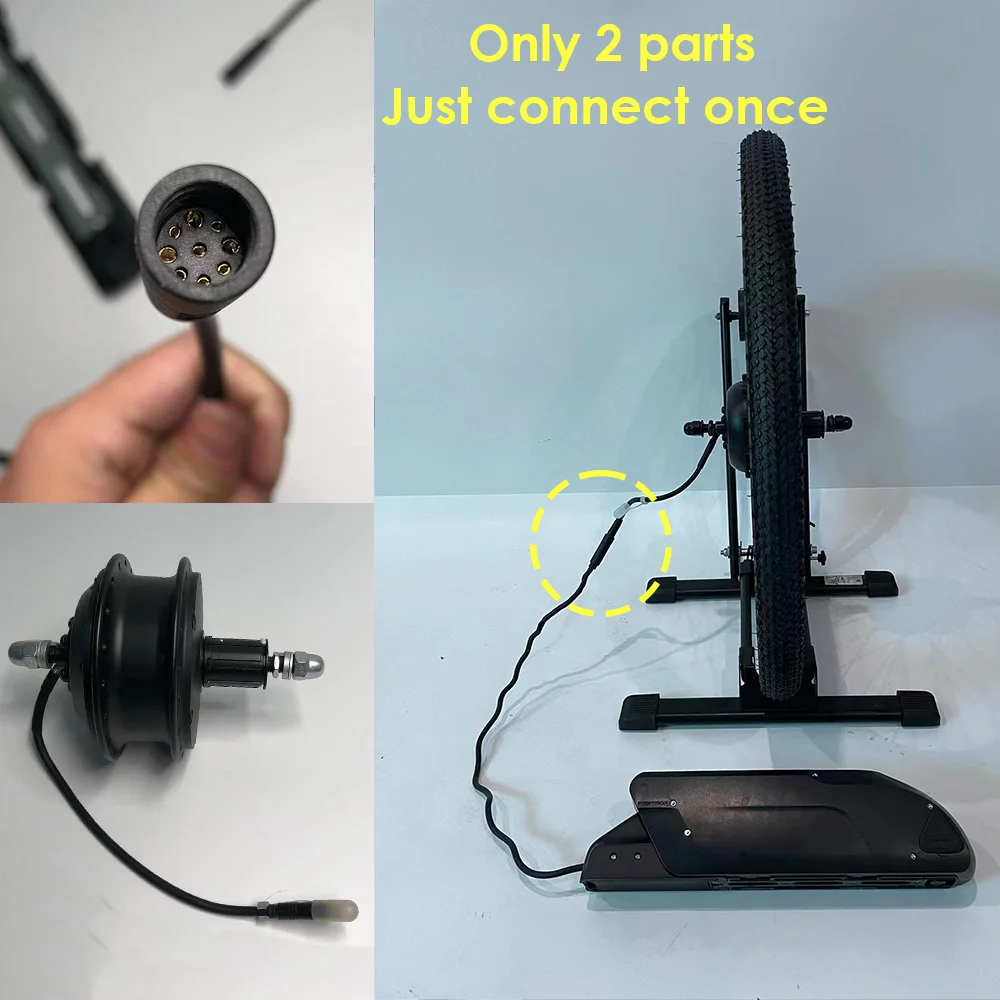 샤크 전기 자전거 키트 36V 350W 전기 자전거 개조 키트 배터리 리어 허브 모터 휠(카세트 프리휠 포함) 유선형 설치