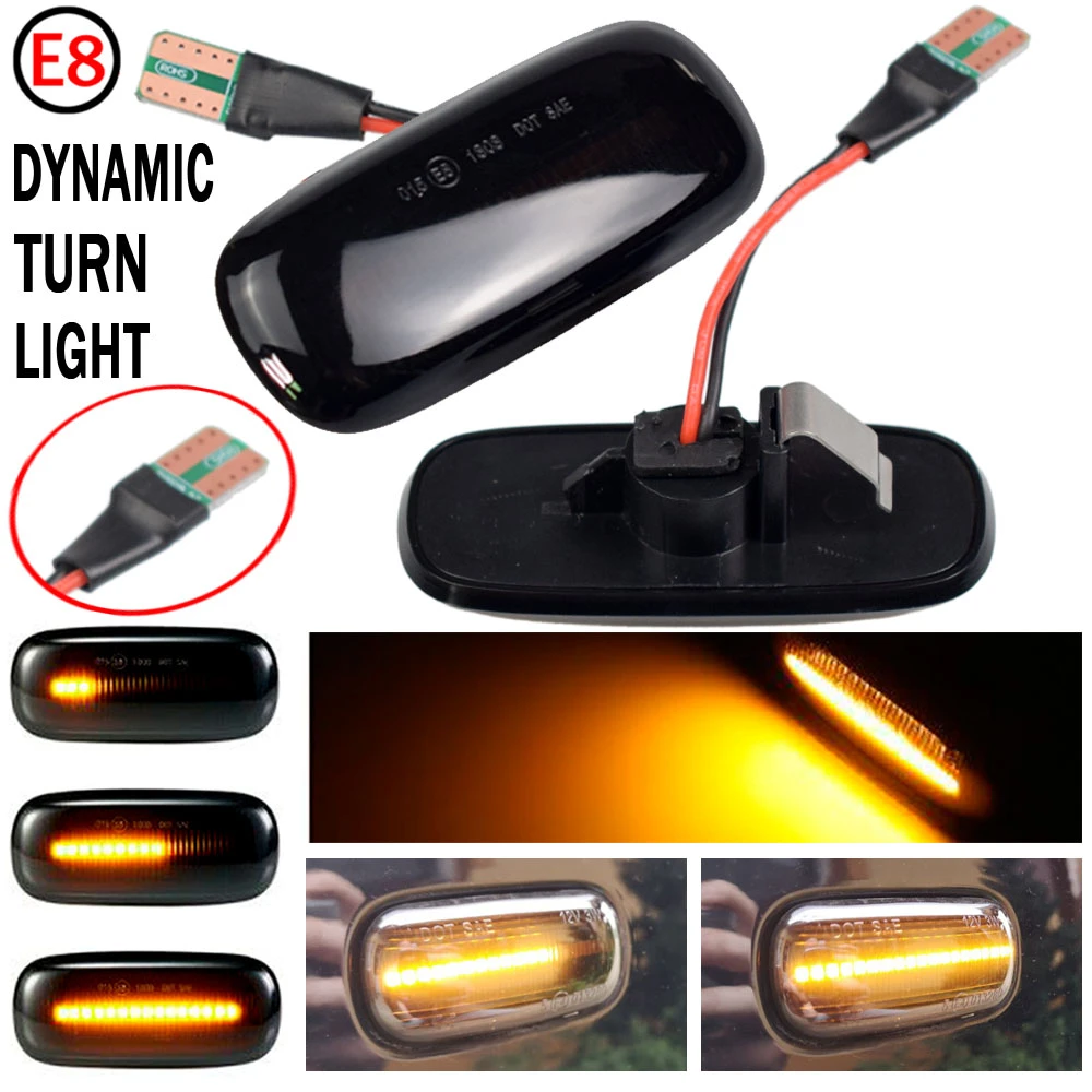 2Pcs Car Dynamic Flashing Blinker Side Marker Light For Audi A2 A3 8L