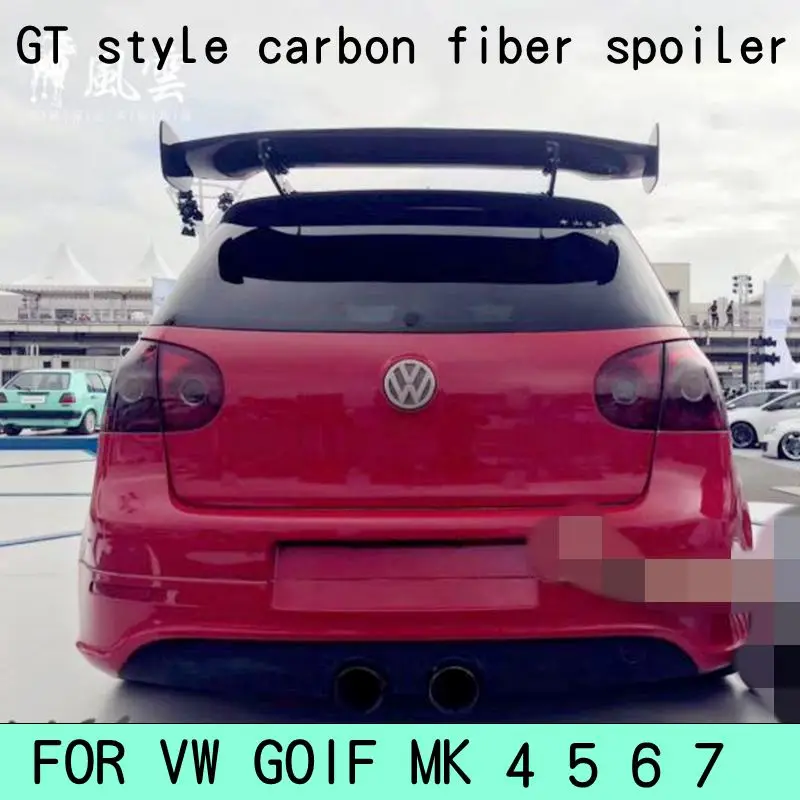 

Golf 4 5 6 7 MK4 MK5 MK6 MK7 GT Style Carbon Fiber Rear Roof Lip Spoiler Wing for Volkswagen Hatchback universal spoiler