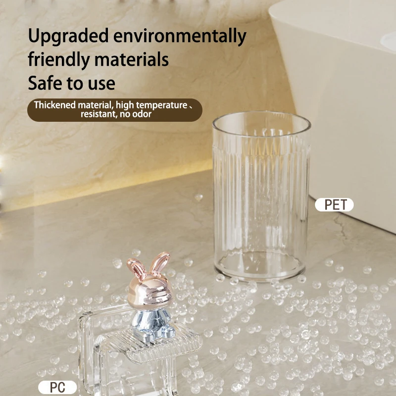 Cute Rabbit Wall-mounted Toothbrush Holder For Bathroom_voghion.com