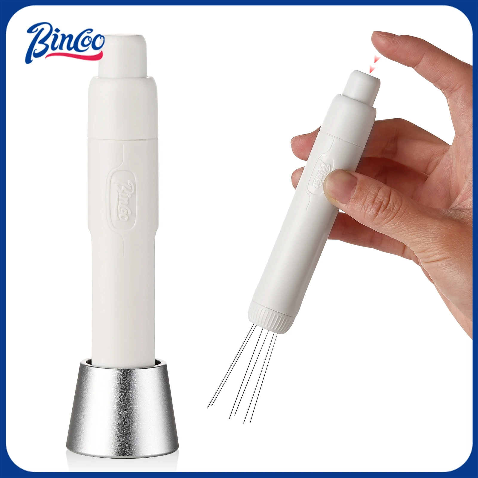 Benko's professional espresso dispensing needle is magnetic and extendable, made of stainless steel, ideal for stirring and breaki...