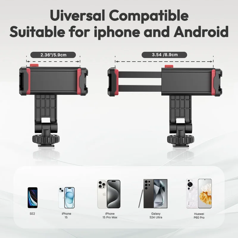 Ulanzi ST-06S 360°Rotatable Phone Holder Vertical Shoot PhoneMount Tripod Mount With Cold Shoe phone Clip Clamp Vlog Video