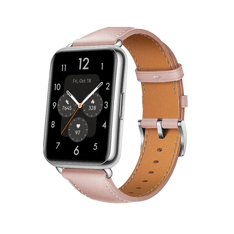 Lederband Für Huawei Uhr Fit 2 Smartwatch Band Ersatz Sport Armband retro Echte Armband Huawei Fit 2 Zubehör – Detail 5