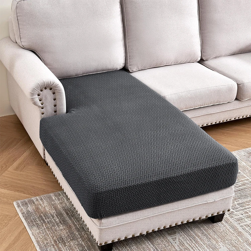 Jacquard Stretch Sofa Cushion Covers Soft Pure Sofa Seat Slipcover for Home Hotel Washable Elastic L-Shaped furniture Protector 2