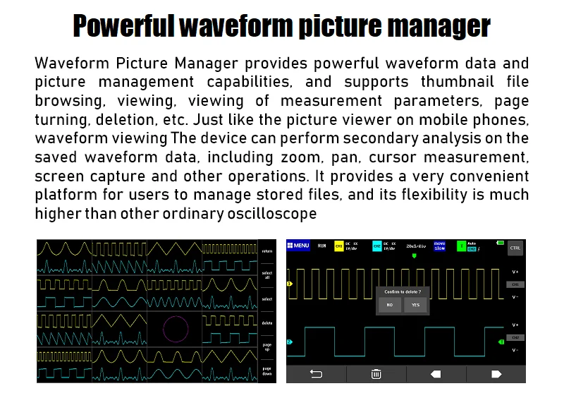 1013D Touch Screen Digital Oscilloscope Dual Channel 100MHz