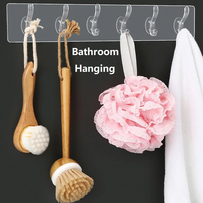 Traceless Adhesive Hooks Transparent Self Adhesive Hooks Sticky Hanging Clothes Towels Kitchen self adhesive wall hooks adhesive hooks self adhesive hooks adhesive wall hooks kitchen hooks