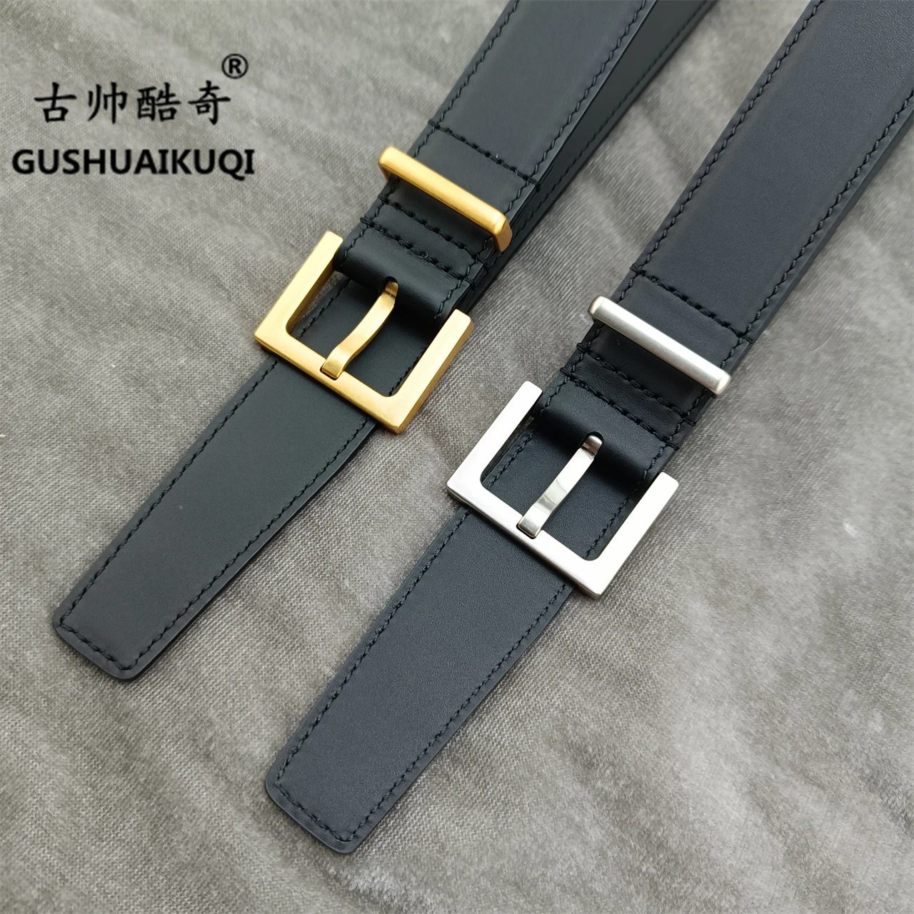 Classic DIY Trend Gushuai Fashion Belt Ladies Belt Men Couple Belt Double Sided Use 3.0cm Thin Belt Free Shipping Wholesale