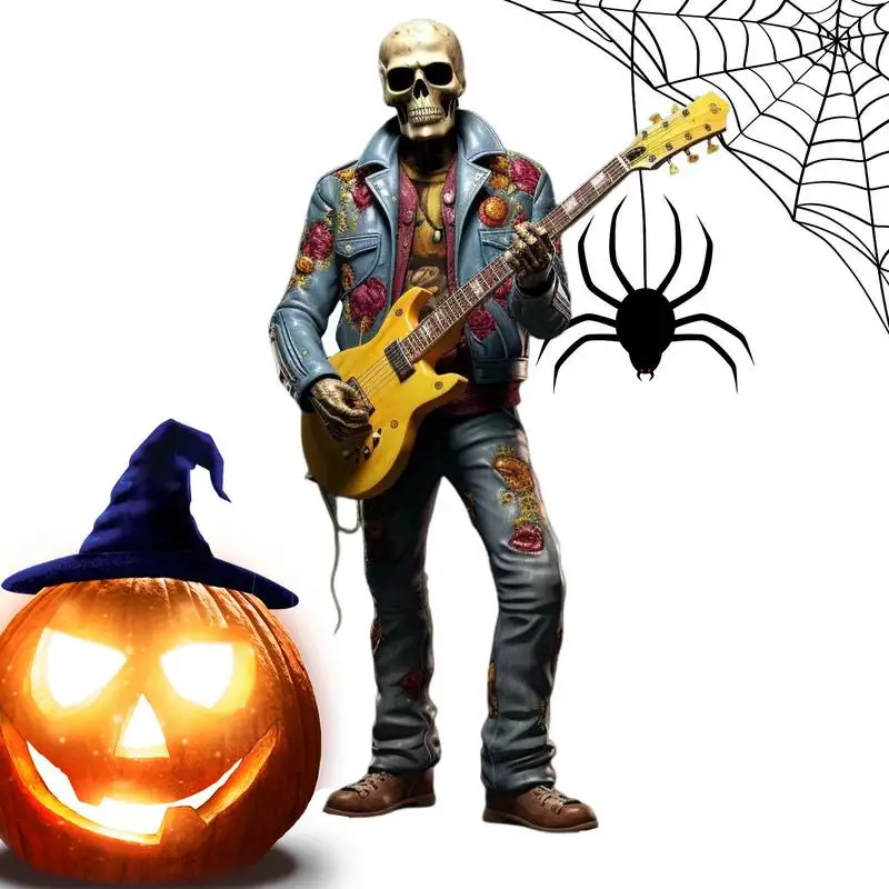 

Funny Skeleton Statue Unique Funny Resin Skeleton Decor Day Of The Dead Statue Rock Band Figurine Indoor Outdoor Skeleton