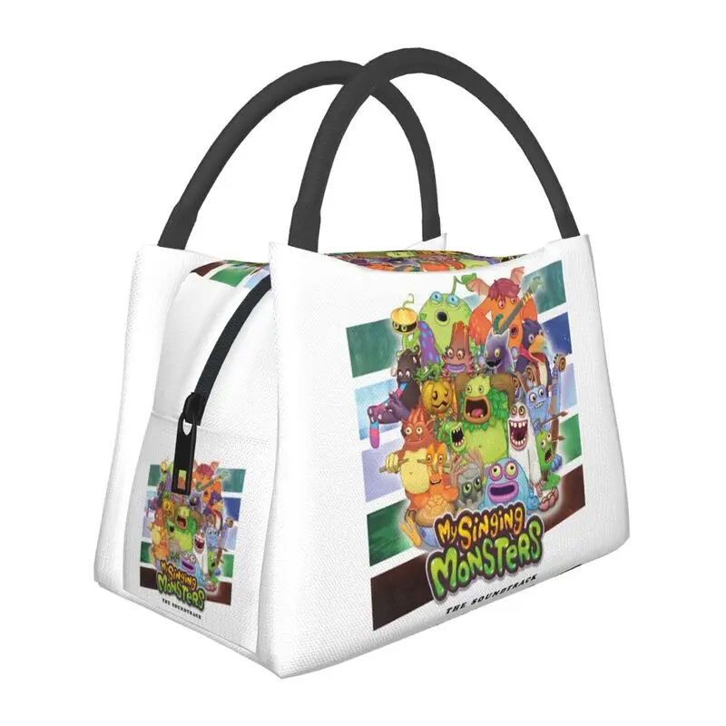

Custom My Singing Monsters Characters Lunch Bag Men Women Warm Cooler Insulated Lunch Boxes for Picnic Camping Work Travel