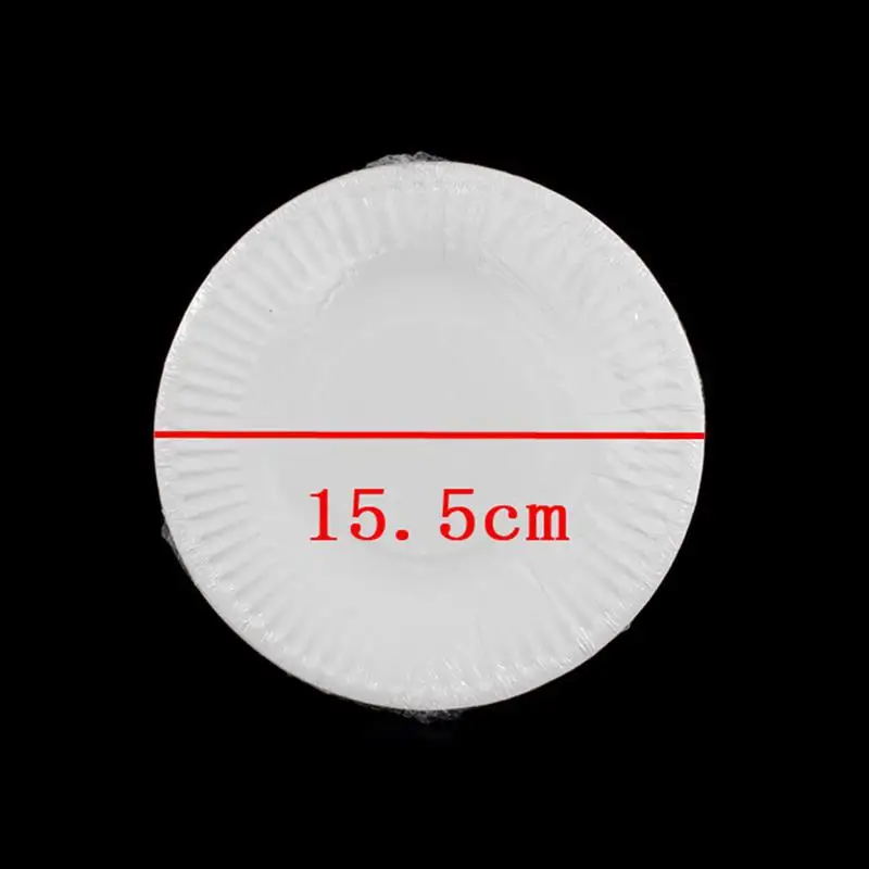 100PCS 6 Inch Disposable Paper Plates Round Plain Plates Disposable Party Paper Tray Barbecue Dishes Picnic Dishes 15.5cm