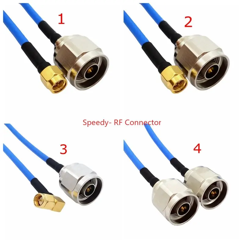 Cabo Comale Macho para n Macho Conector Smcom Ângulo Reto Solda Semi para 50 Semi Flexível 50 oh Latão Rápido Azul
