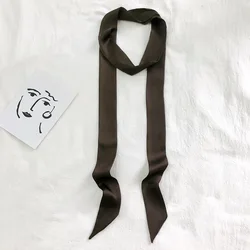 Elegant Silk Satin Hair Scarf for Women - Fashion Accessory for 2023 (Coffee)