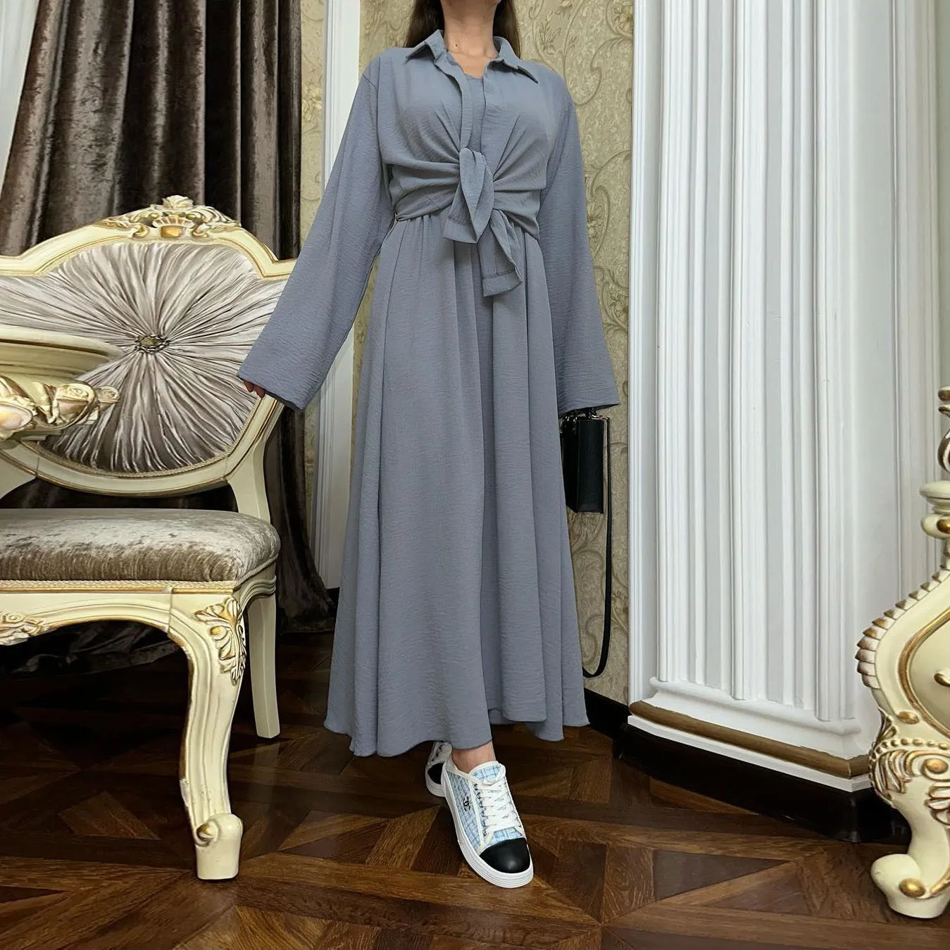 

Новинка осени 2023, модная Свободная рубашка с длинным рукавом, платье в арабском стиле для женщин на Ближнем Востоке