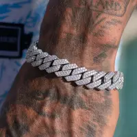 14MM Iced Prong Link Cuban Chain Bracelets for Men 1