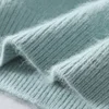 Autumn and winter new men's thick round neck 100% mink velvet sweater knitted pullover long sleeve fashion loose solid coat 6