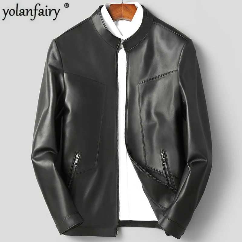 

Leather Jacket Real Men 100% Sheepskin Men Jacket Casual Coat Spring Autumn 2023 New Arrival Chaqueta Cuero Hombre BJ1902 Pph413