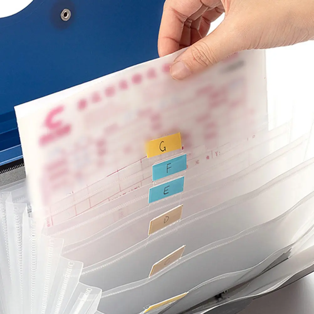 소형 아코디언 파일 정리함 휴대용 종이 보관 가방 (문서, 영수증, 청구서, 바우처, 쿠폰 등) 효율적인 데스크탑 정리 도구