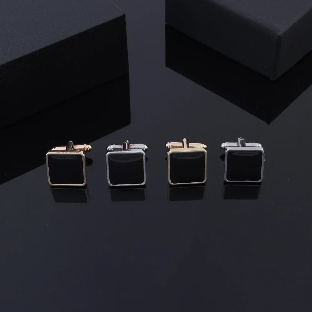 Crystal Cufflinks French Square Shaped Cufflinks Fashion Men's Business Banquet Suit Shirt Cuffs Buttons Luxury Wedding Cuff Links Gifts