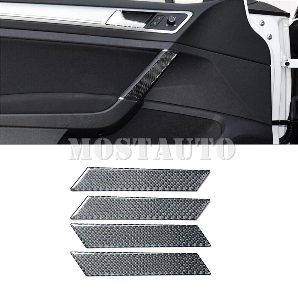 Per Volkswagen Vw Golf 7 Gti Mk7 Soft Carbon Fiber Interior Car Door Handle Panel Trim Cover 2014-2019 4 Pezzi (2 Colori)