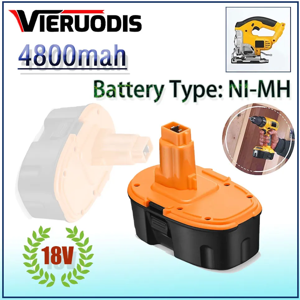 

18V 4800mAh Ni-MH Battery For Dewalt DC9096 DE9039 DE9096 DE9098 DE9503 DC212 DC330 Cordless Drill Replacement Battery