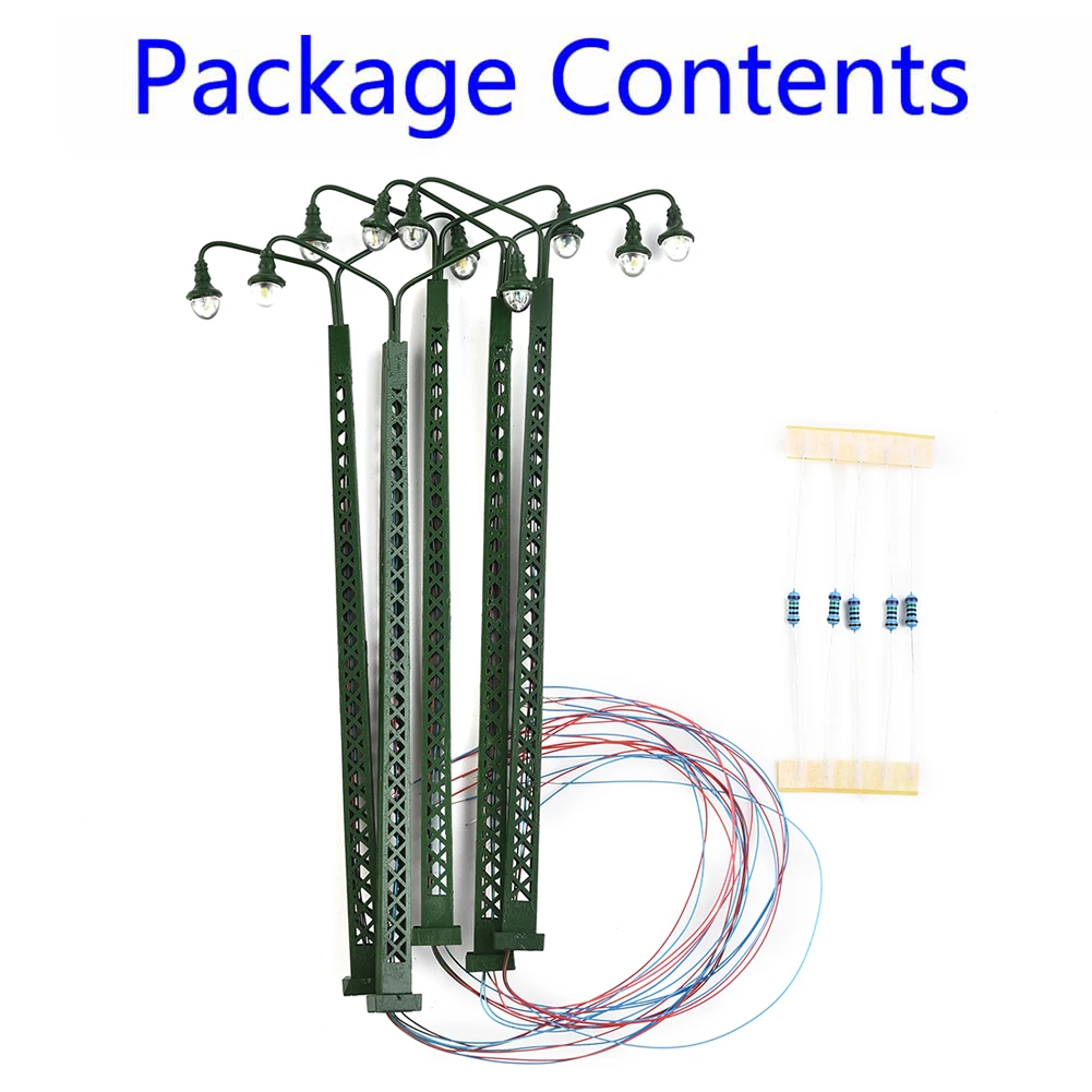 Model Railroad Lamp 5Pcs Lattice Mast LED Light Layout H0 Gauge