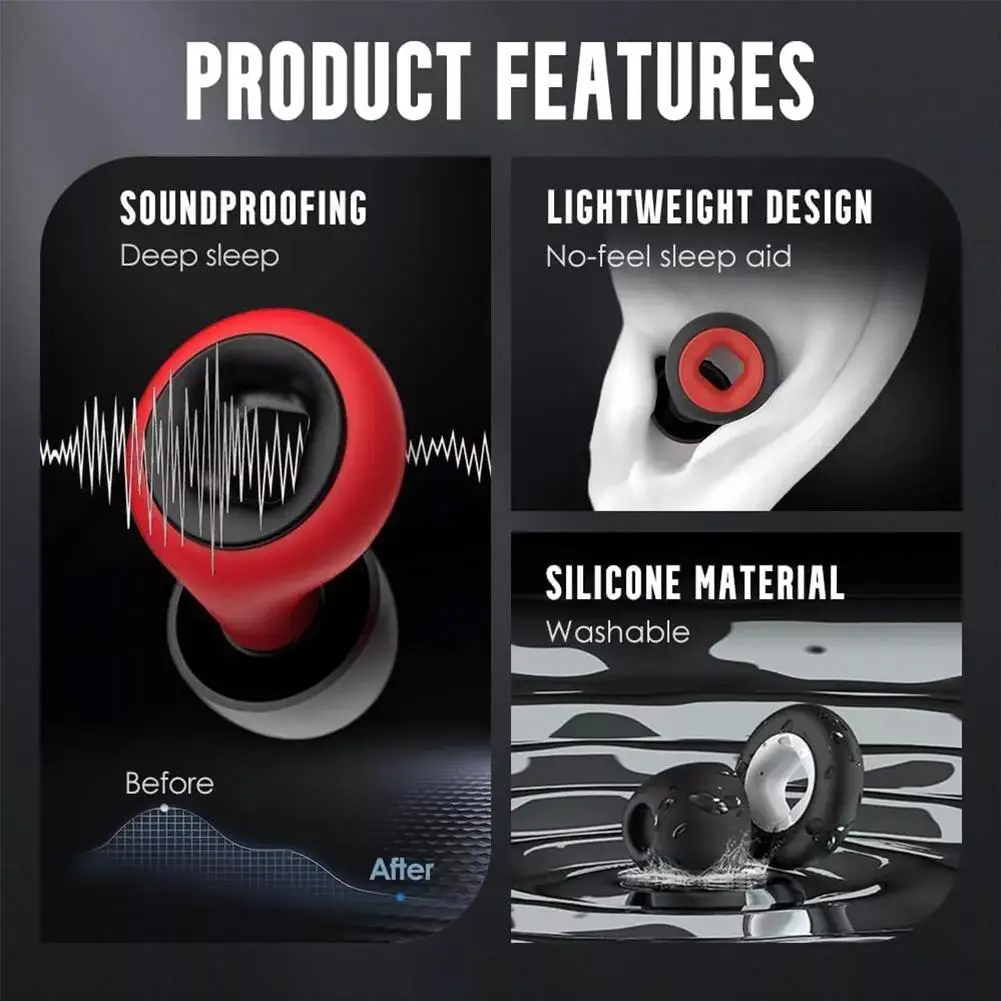 Silicone Noise Reducing Earplugs for Swimming and Sleeping